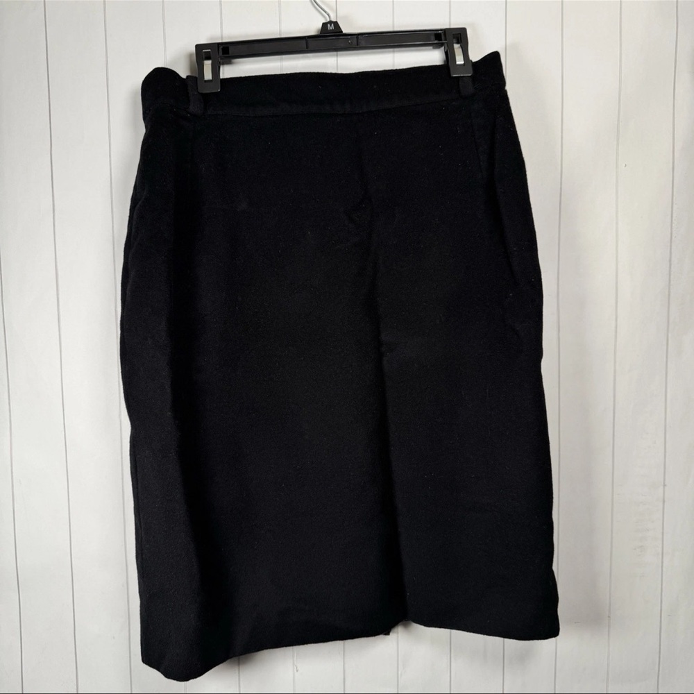 VTG Henry White Dublin Western Black Pencil Skirt Wool Cashmere Lambswool US 18